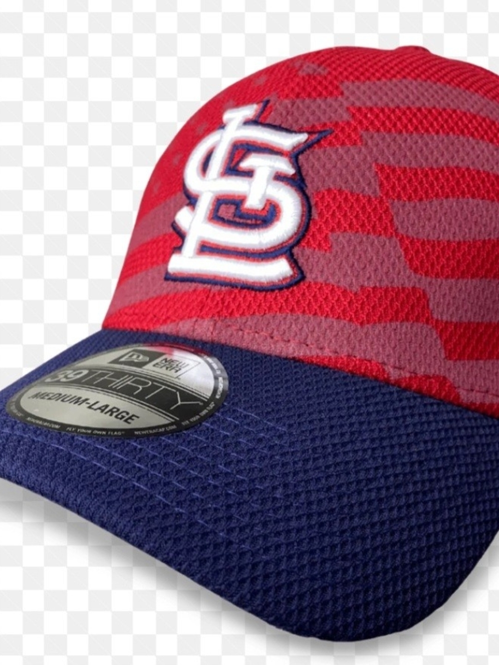 New Era Red & Navy St. Louis STL Logo Performance Cap